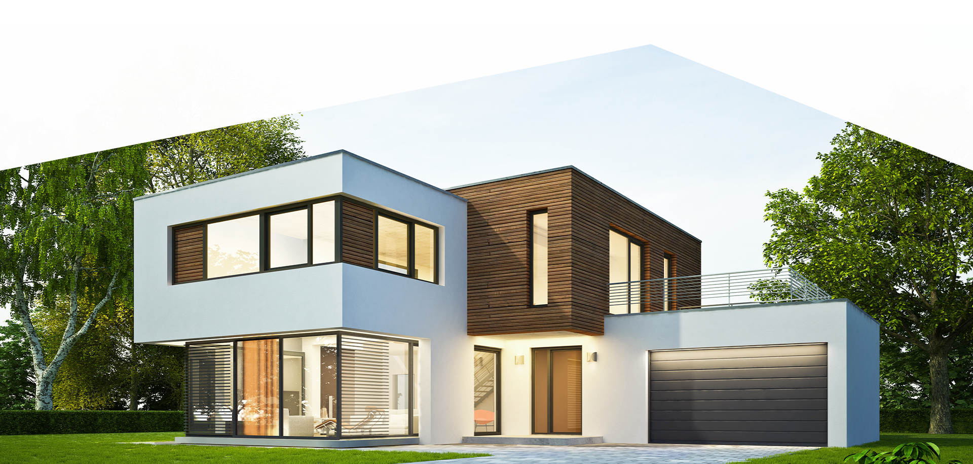 Modernes Haus mit Garten